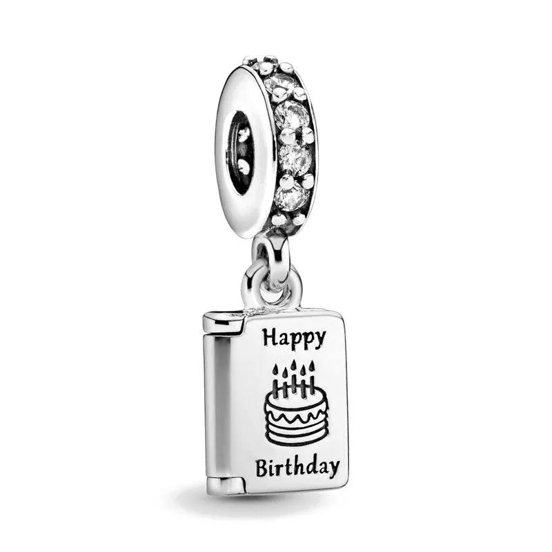 New 925 Sterling Silver Hot Air Balloon Happy Birthday Cake Beads Dangle Fit Original European Bracelet DIY Women Accessories