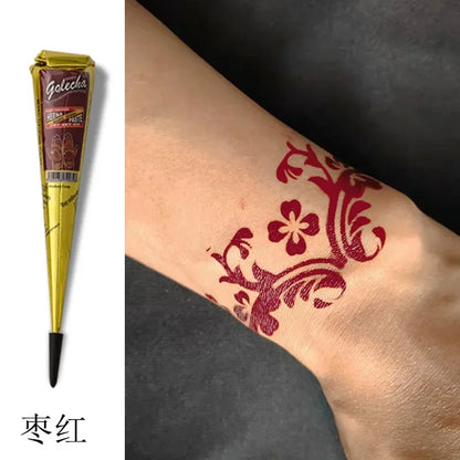 New Henna Tattoo Paste Black brown red white Henna Cones Indian For Temporary DIY Tattoo Sticker Body Paint  Cone henne