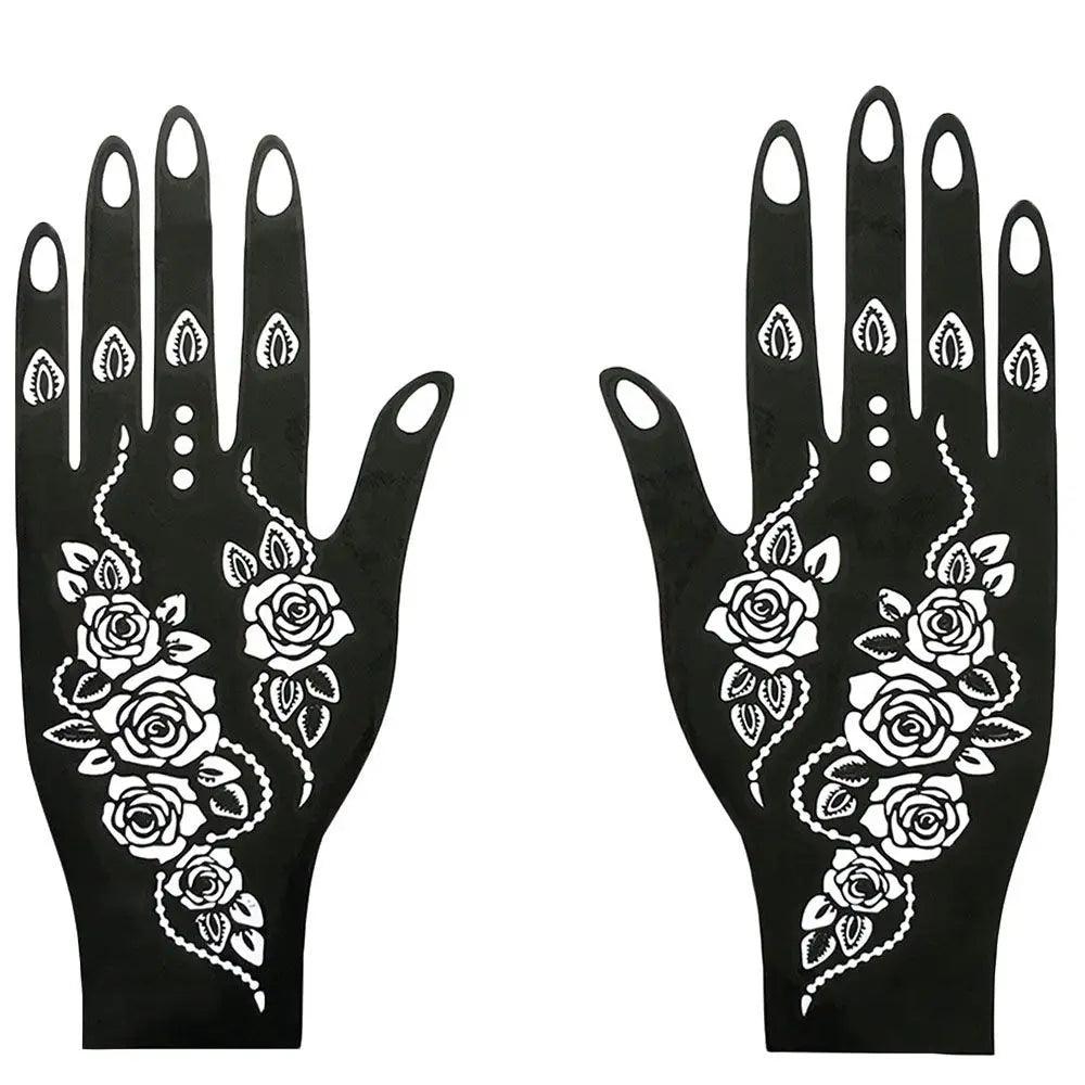 Cool Wedding Tool Hand Foot Temporary Tattoo Body Art Sticker Henna Stencil Tattoo Stencil Template