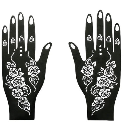 Cool Wedding Tool Hand Foot Temporary Tattoo Body Art Sticker Henna Stencil Tattoo Stencil Template