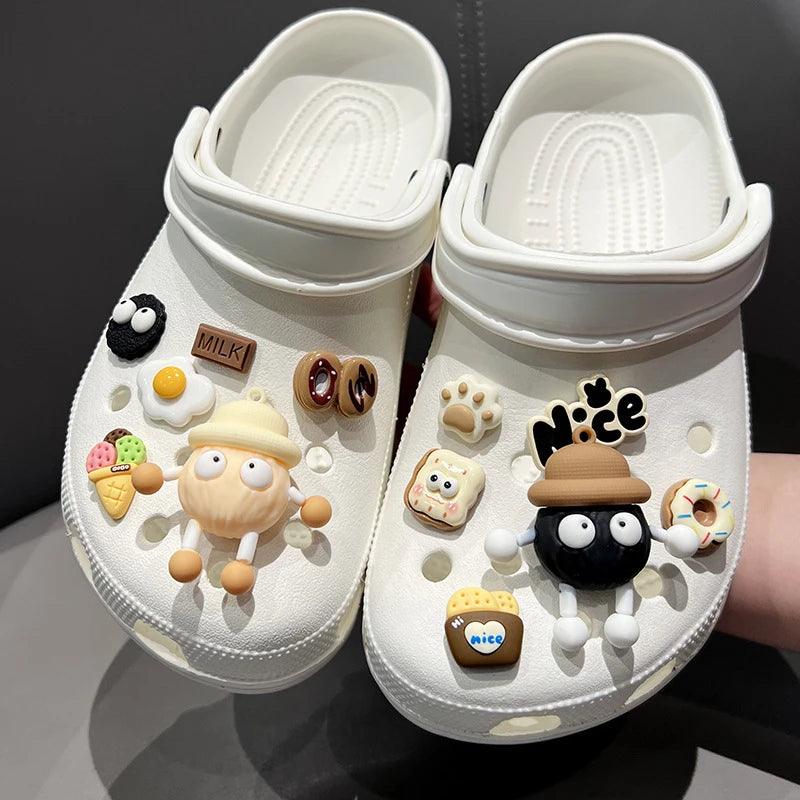 Whole Set Hot Sale DIY Hole Shoes Charms for Cute Cartoon Handmade Charms Designer Quality Garden Shoe Decoration Girl Gift