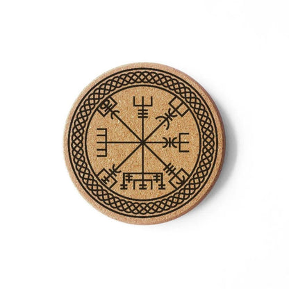 Fashion Cork Coaster 0.8cm Thicken Engraved Viking Style Tea Coffee Mug Holder for Kitchen Mat Tableware Round Drink Coasters - HighGloss Shop