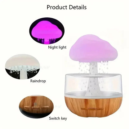 Xiaomi Rain Cloud Humidifier Rain Colorful Mushroom Cloud Raindrop Atmosphere Lamp Night Light Essential Oil Humidifier Machine