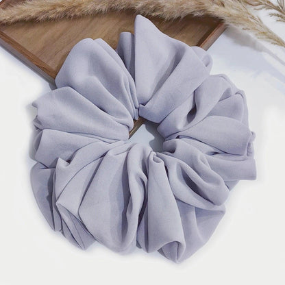 Big Size Chiffon Scrunchies For Muslim Women Custom Elastic Volumizing Oversized Neat stitching Malaysian Bunch Hair Tie