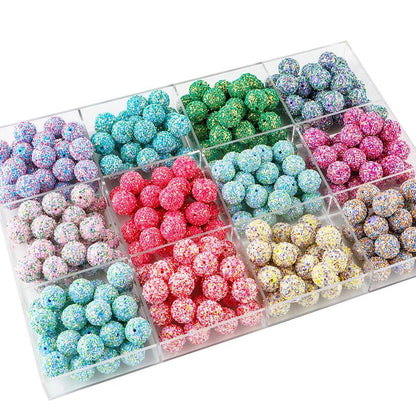 20pzColorful 20mm Rainbow Sequins Acrylic Ball Beads Used For Necklaces, Bracelets, Keychains, Jewelry Accessories Production