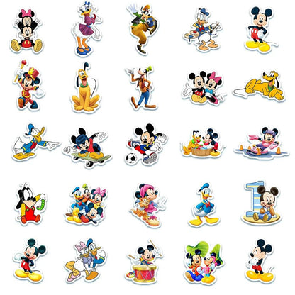 10/30/50pcs Disney Anime Mickey Mouse and Donald Duck Graffiti Stickers Cartoon Decals Kids Toy Laptop Luggage Guitar Sticker