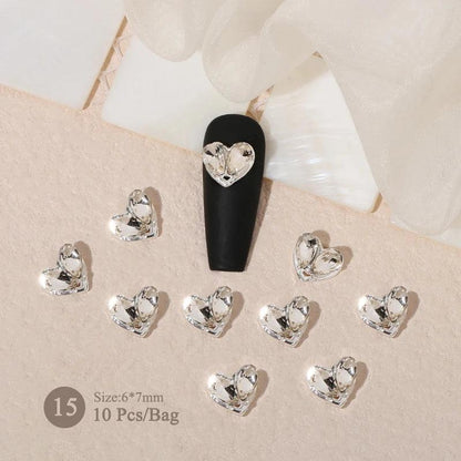 Butterfly Shaped Gold Silver Nail Charms Metal Alloy 3D Nail Rivets Gems Decoration Manicure Jewelry Accessories Nail Supplies