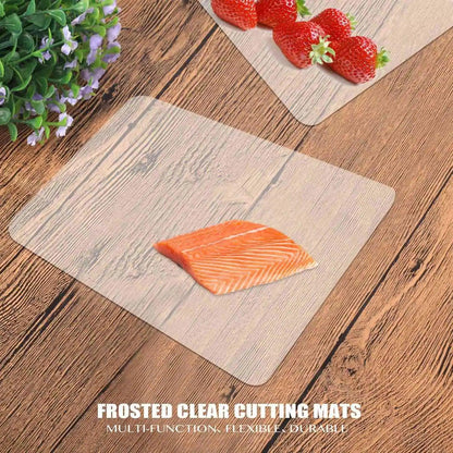 Clear Flexible Plastic Cutting Board Mats Set Frosted Clear Kitchen Cutting Board Clear Mats 17.5 x 12 Inches Set of 7 - HighGloss Shop