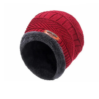 Winter Hats Knit Cap Men And Women Velvet Hat Coral Fleece Scarf Outdoor Riding Hat Warm Thickening Plus Velvet Neck Protect Cap - HighGloss Shop