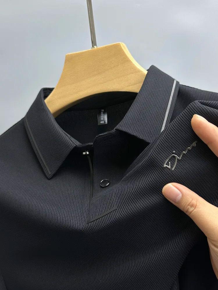 High end luxury brand fashion hot diamond short sleeve Advanced printed POLO shirt summer new Korean version men's lapel T-shirt