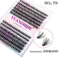 YUANZHIJIE DIY 120 PCS Cluster Lashes 3D Natural Bunch 8-16mm D Curl Segmented Beam Individual Mink Tufted Eyelash Fine Lash Tip