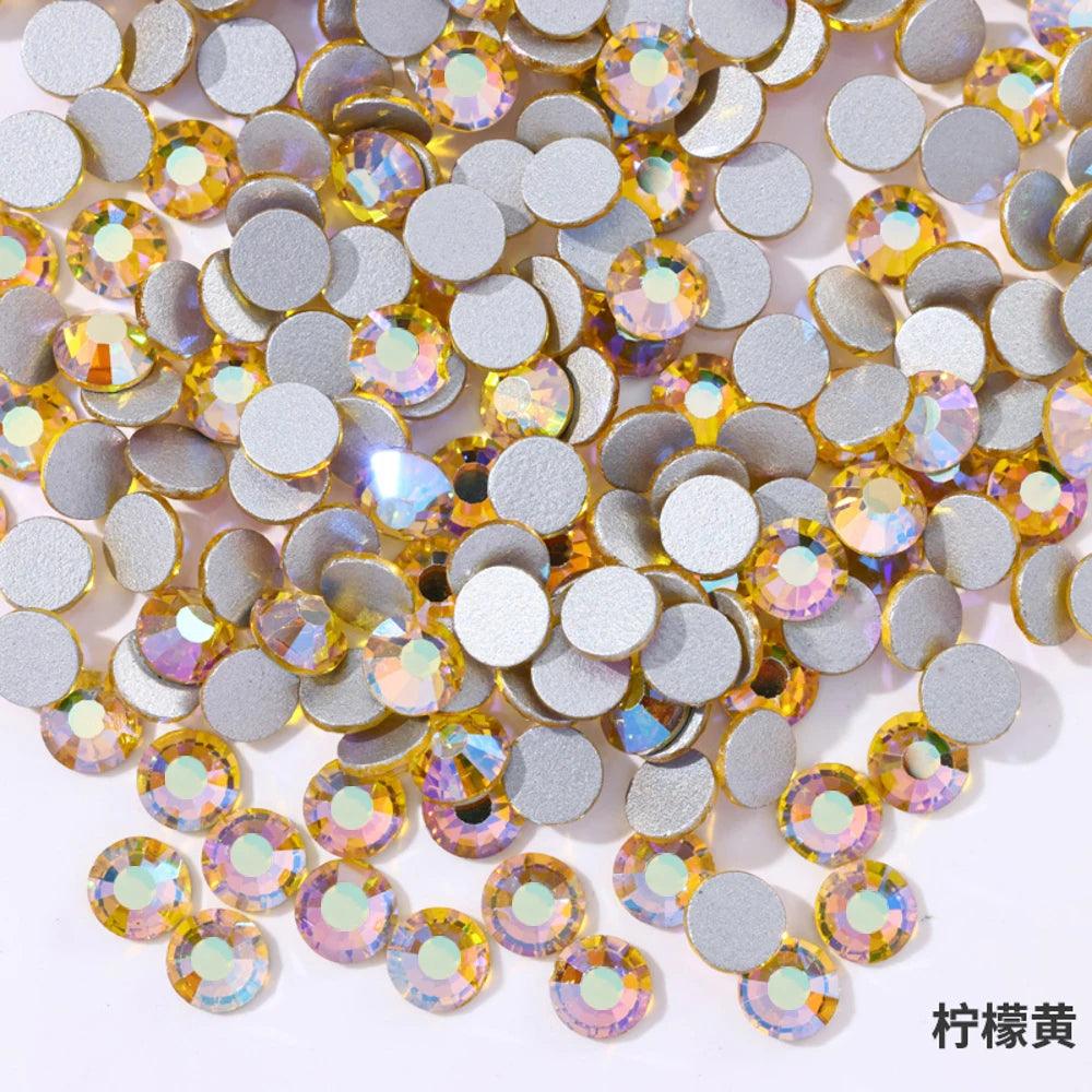 ss3-ss30 AB plating Crystal Rhinestones Non Hot Fix Flat Back Strass & Fabric Garment rhinestones for nails Decorations