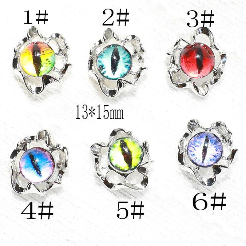 3D Halloween Evil Eye Design Nail Charm Fashionable Mixed Color Eyes Decorations Gems Glitter Acrylic DIY Shinning Jewelry