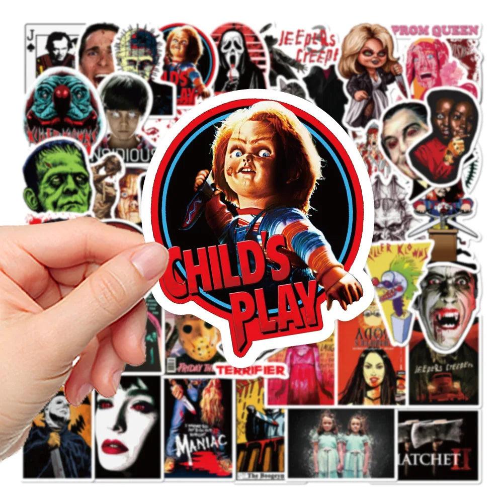 50/100PCS Halloween Stickers, Horror Movies, Thriller Characters, Waterproof Graffiti Stickers