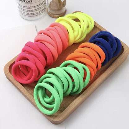 100PCS 4.5CM Seamless Soft HairBands Elastic Rubber Band Women Girl Hair Ties Nylon Scrunchies Hair Accessories