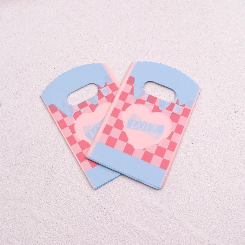 New Fashion Wholesale 50Pcs/Lot 9*15cm Simple Dots Mini Plastic Gift Bag Small Candy Jewelry Packaging Bags With Handles