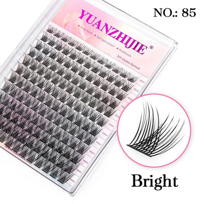 YUANZHIJIE DIY 120 PCS Cluster Lashes 3D Natural Bunch 8-16mm D Curl Segmented Beam Individual Mink Tufted Eyelash Fine Lash Tip