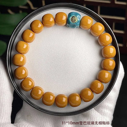 Wild Straight Cut Monkey Bracelet Men's Carving Jingbaleng Hexagonal Old Light Bead Crafts Shark Dorsal Disk Playing Buddha