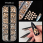 12Gird 3D Glass AB Crystal Nail Art Rhinestones Kit Flatback Round Bead Charm Gem Stones Jewelry Diamond with Tools for Nail Art