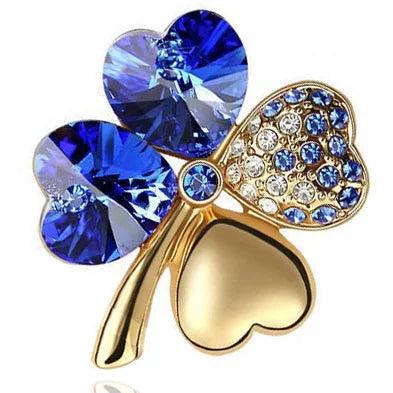 Crystal four leaf clover Brooch romantic fashion jewelry accessories charm girl lover gift summer birthday quality dropshipping