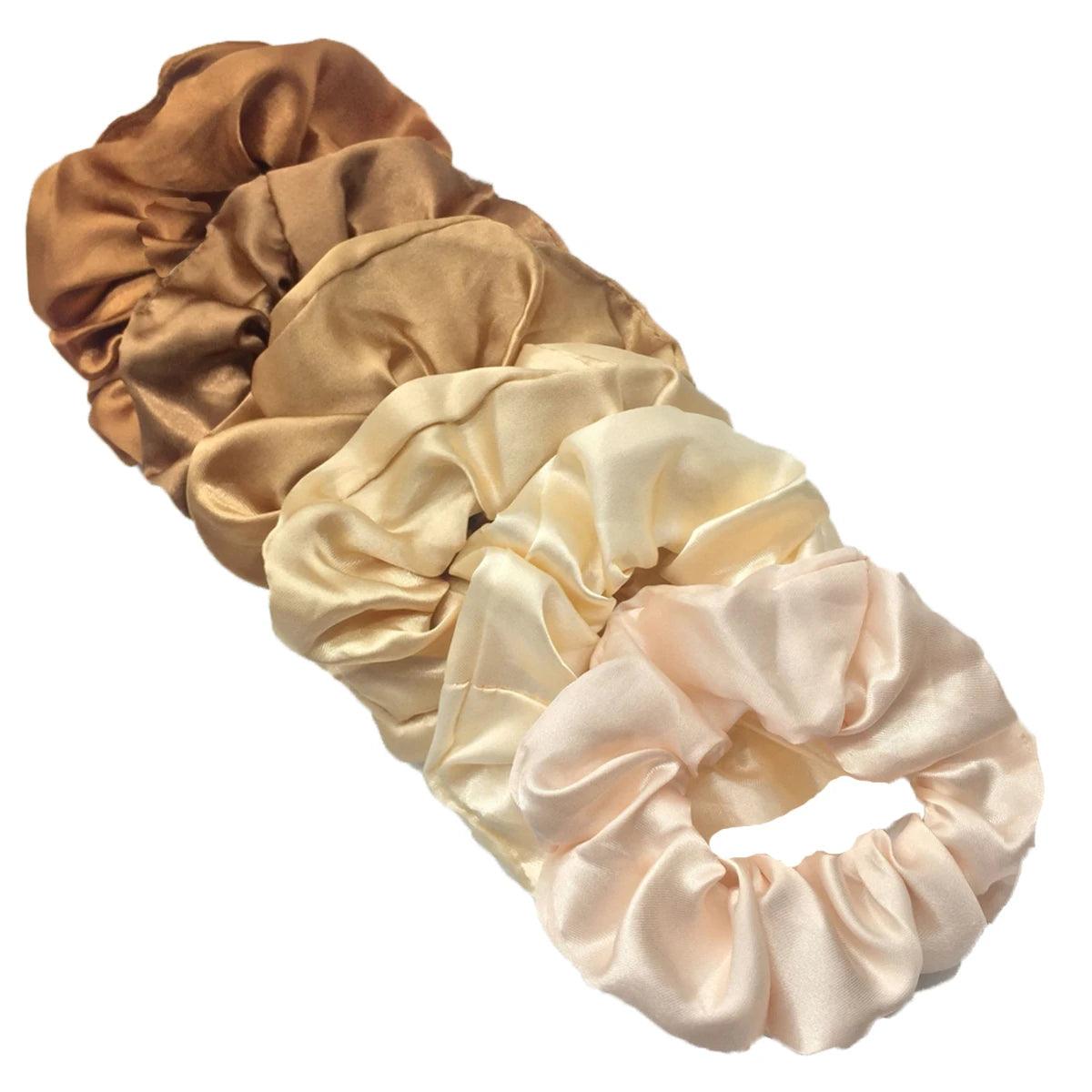 6pcs/lot Hair Scrunchies Bands Scrunchy Ties Ropes Ponytail Holder for Women or Girls Accessories Satin Headwear Solid 100 Color