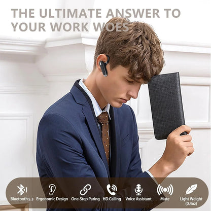 Wireless Bluetooth Headphones With Microphone Earphones Noise Cancelling Handsfree Noise Canceling Headset For Driving Business