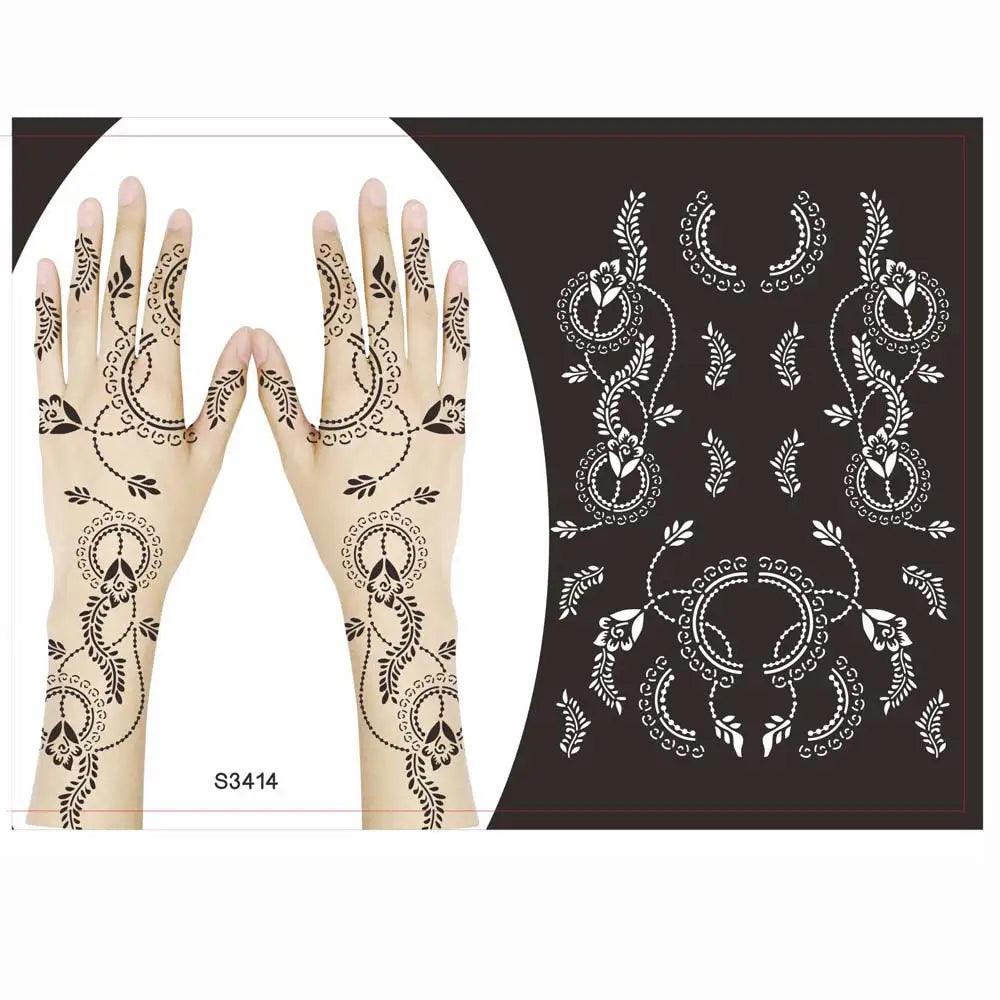 Reusable Temporary Henna Tattoo Stencil Arm Sleeve Mehndi Stencils Designs Painting Template DIY Tattoo Supplies