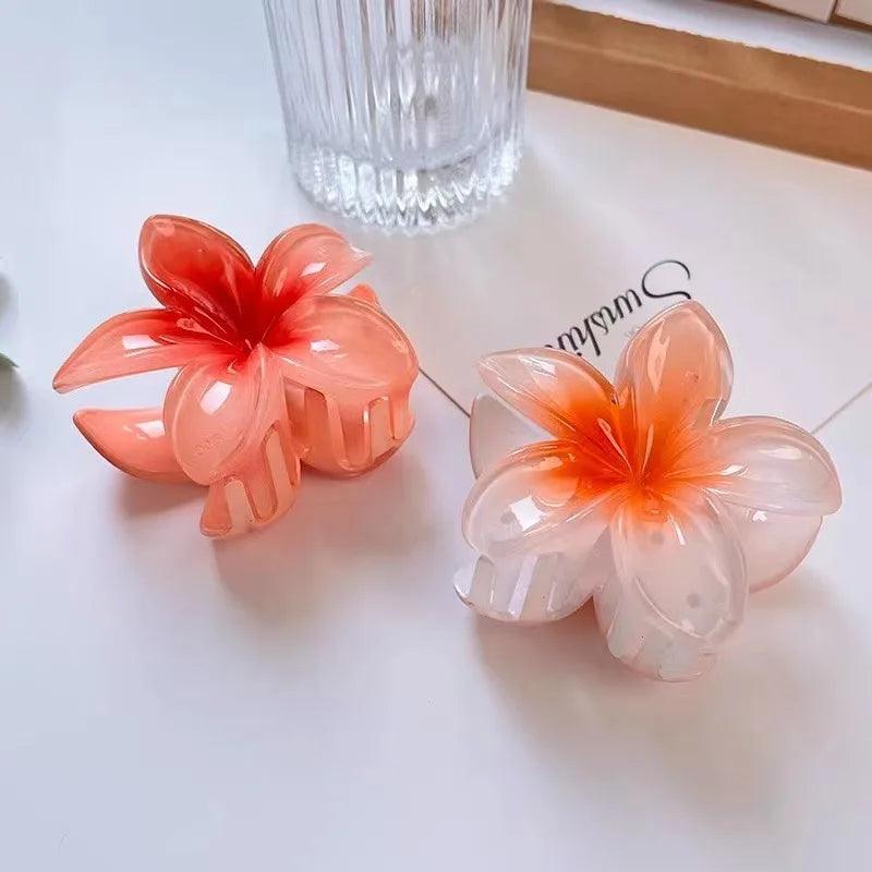 Hawaiian Flower Hair Claw Clips Large Claw for Thick/Thin Hairpins for Women Girls Barrettes Beach Summer Hair Accessories Gifts