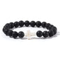 Men Natural Stone Bead Cross Bracelet Onyx Meditation Bracelet Women Yoga Jewelry Homme Pulser Lava Turquoise Beaded Bracelets