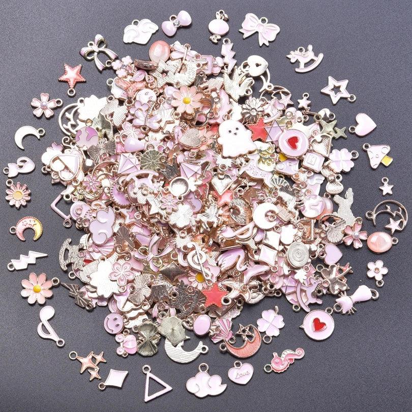 New Kawaii 10PCS/Lot Bulk Random Mix 4 Color Dripping Oil Alloy Pendant Enamel Charms For Jewelry Women DIY Handmade Accessories