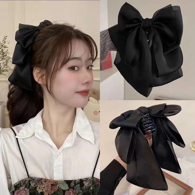 luxury jewelry versatile grab clip bowknot hair accessories ponytail clip sweet princess hair clip flower hairpin Cute things