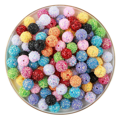 20pzColorful 20mm Rainbow Sequins Acrylic Ball Beads Used For Necklaces, Bracelets, Keychains, Jewelry Accessories Production