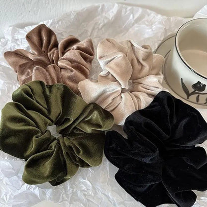 Flannel Hairbands Custom Large Scrunchie 17cm Oversized Velvet Hair Scrunchies Elastic Hair Bands For Women