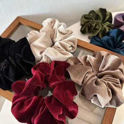 Flannel Hairbands Custom Large Scrunchie 17cm Oversized Velvet Hair Scrunchies Elastic Hair Bands For Women