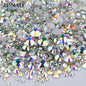 JUNAO 1400pc Mix Size White Opal Glass Rhinestones 3D Nail Art Stones Nail Crystal Gems Stickers Non Hot Fix Strass Appliques