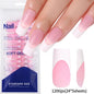 120pcs Pink French Tip Press-On Nails Medium Length Square Shape With Glossy Finish False Nails Full Cover Pre-Shaped Fake Nails