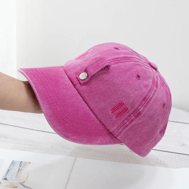 Water Washed Baseball Cap With Glasses For Women And Men Cat Ears Pilot Snapback Caps Gorras Outdoor Sunshade Sun Hats Unisex