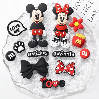 Miniso Cartoon Mickey Mouse Shoe Charms Fits For Clog Sandals Shoes Decoration Anime Decoration For Women Men Christmas