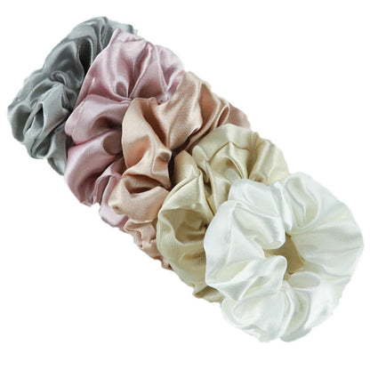 5/1pc Accessoires Women Girls Silky Satin Hair Scrunchies Solid Stretch Elastic Simple Elegant Rubber Band Ponytail Tie low cost