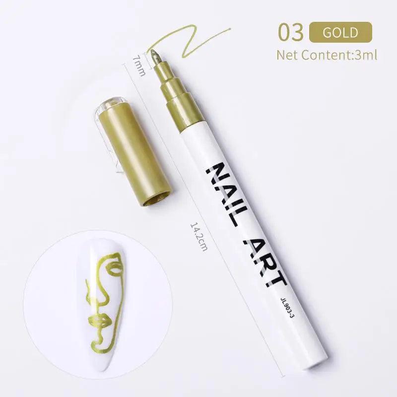 Nail Art Drawing Graffiti Pen Waterproof Painting Liner Brush DIY 3D Abstract Lines Fine Details Flower Leaf Nail Manicure Tools