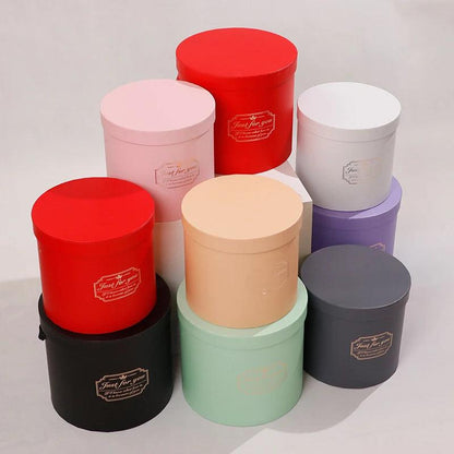 Round Floral Boxes Flower Packaging Paper Bag Gift Storage Box Snacks Candy Packaging Box With Lid Lanyard