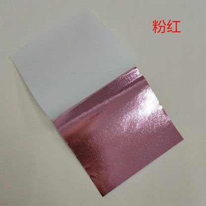 100Pcs 9Cm Individually Packaged Imitation Gold Silver Leaf Foil Papers for DIY Epoxy Resin Craft Nail Art Jewelry Making