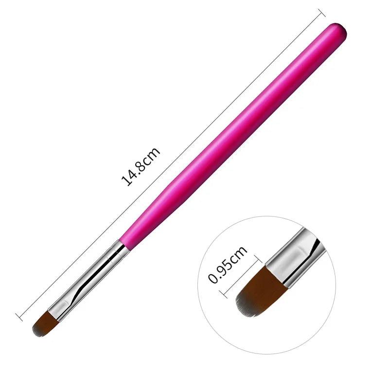 1Pc Nail Brush Painting Drawing Acrylic UV Gel Extension Wood Handle Nylon Hair Black White Nail Art Pen DIY Manicure Nail Tool