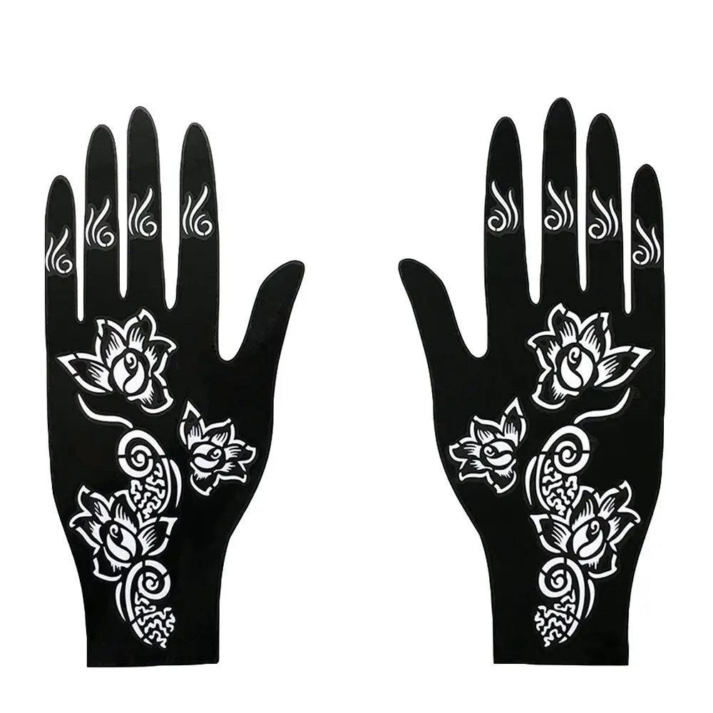 Temporary Tattoo Hollow Henna Palm Tattoo Stencil Professional Wedding Tool Hand Foot Body Art Sticker Tattoo Stencil Template