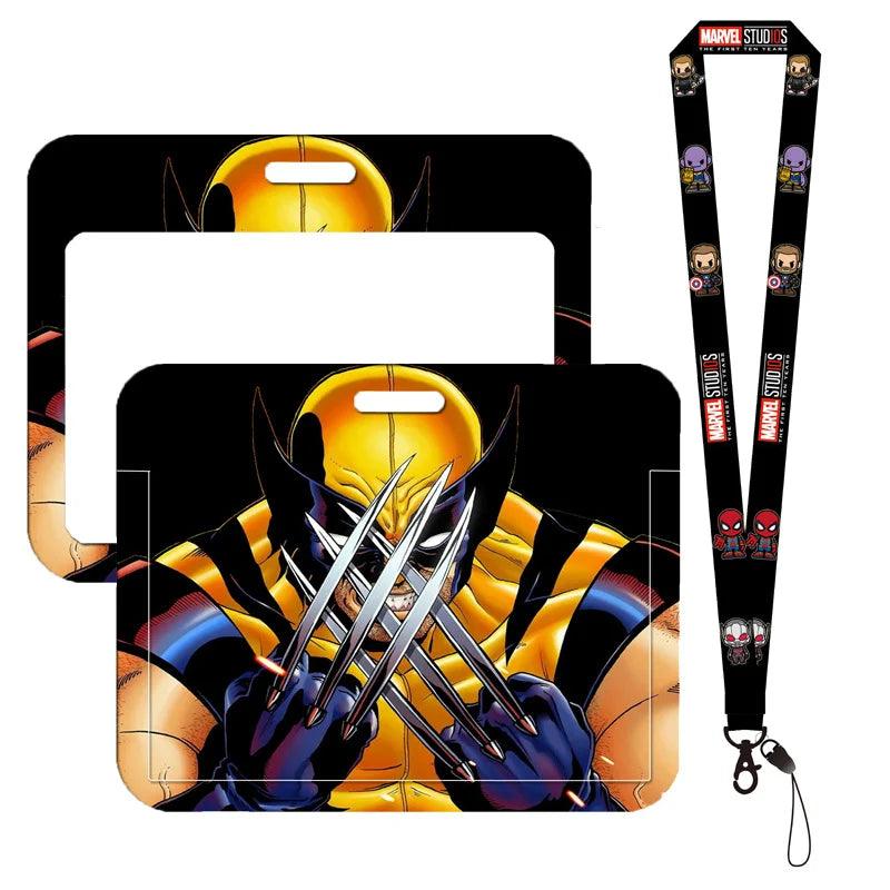 Deadpool & Wolverine Card Holder Lanyard Keychain Boy Bus Card Case Neck Strap Men Card Protectors Badge ID Credential Holder