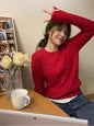 Couple's boutique high-end embroidered knitted women's cashmere sweater round neck men's pullover long sleeved new cashmere swea