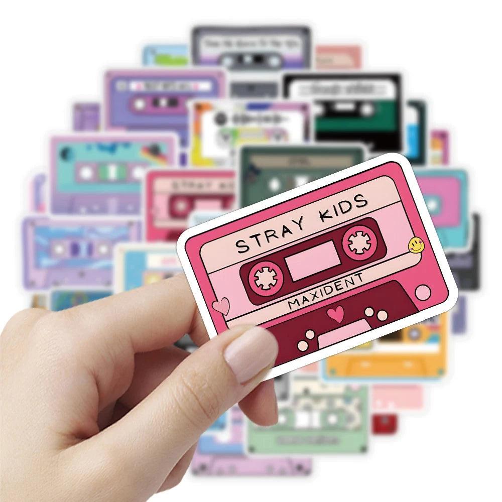 10/30/50pcs Cartoon Music Tape Graffiti Stickers Aesthetic Decals Laptop Notebook Suitcase Funny Decoration Sticker Kids Toys