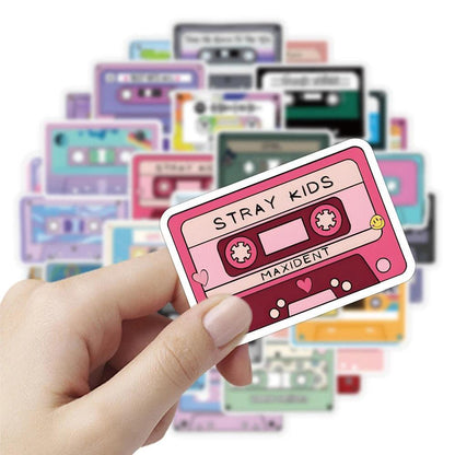 10/30/50pcs Cartoon Music Tape Graffiti Stickers Aesthetic Decals Laptop Notebook Suitcase Funny Decoration Sticker Kids Toys