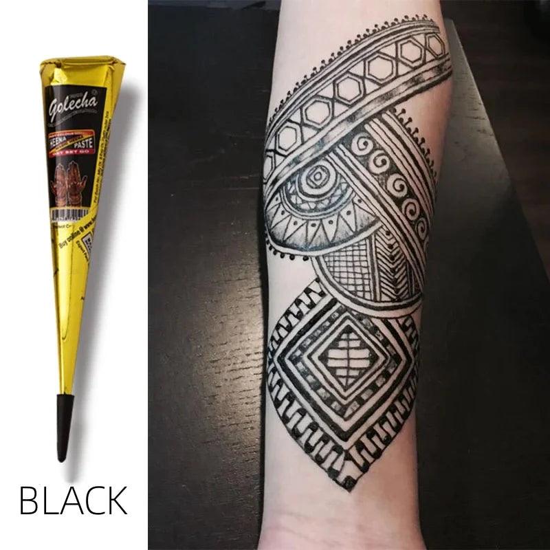 1PC Natural Temporary Flash Tattoo Paste 25g Black Henna Body Paint Arts Disposable Cones Tattoo Cream Indian Wedding