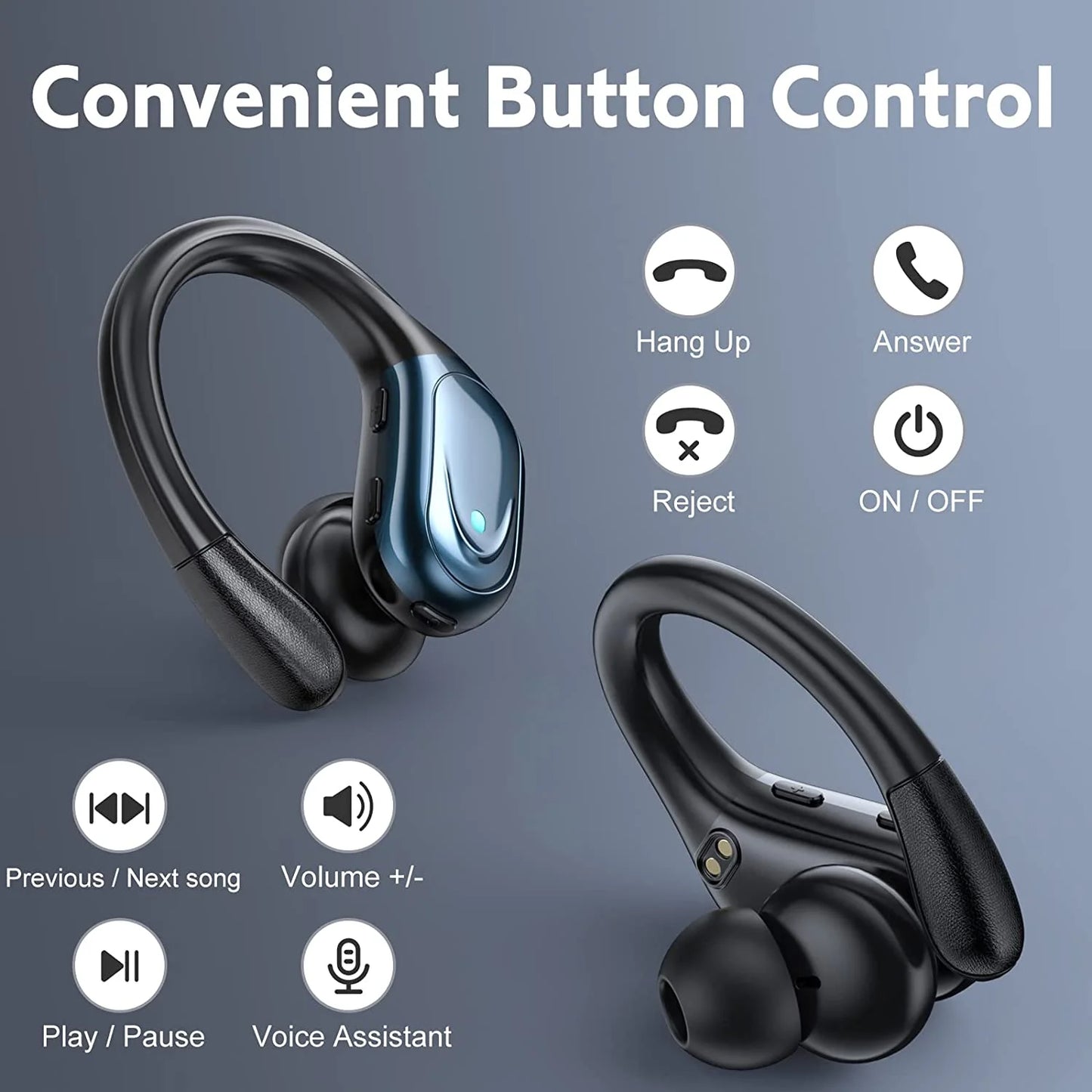 BX17 Bluetooth Earphones Tws Ear Hook Bluetooth 5.3 Running Sports Stereo Buttons Control With Microphone Wireless Headphones